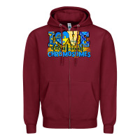 Burgundy love doesn't count chromosomes Zipper Hoodie - AdoDesignShop