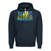 Navy love doesn't count chromosomes Zipper Hoodie - AdoDesignShop