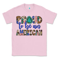 Bubblegum Pink proud to be an american Classic Tee - Artiststas