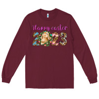 Burgundy Happy Easter 2023 Long Sleeve Tee - BundleAndBundleShop