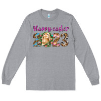 Heather Grey Happy Easter 2023 Long Sleeve Tee - BundleAndBundleShop