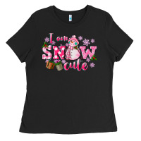 Black i am snow cute Ladies Tee - CowGirlArtShop