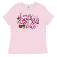 Bubblegum Pink i am snow cute Ladies Tee - CowGirlArtShop