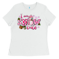 White i am snow cute Ladies Tee - CowGirlArtShop