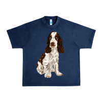 Navy english cocker spaniel Urban Heavy Tee - FaDigitalArtStudio