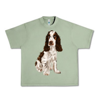 Oil Green english cocker spaniel Urban Heavy Tee - FaDigitalArtStudio