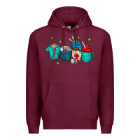 Burgundy nurse drink coffee Premium Hoodie - CowhideDigitalArt