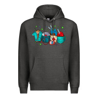 Charcoal Heather nurse drink coffee Premium Hoodie - CowhideDigitalArt