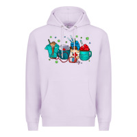 Lilac nurse drink coffee Premium Hoodie - CowhideDigitalArt