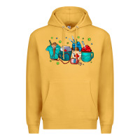 Mustard nurse drink coffee Premium Hoodie - CowhideDigitalArt