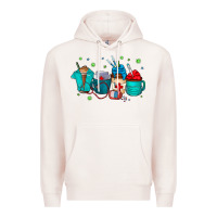 Pale Pink nurse drink coffee Premium Hoodie - CowhideDigitalArt