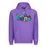 Purple nurse drink coffee Premium Hoodie - CowhideDigitalArt