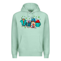 Seafoam nurse drink coffee Premium Hoodie - CowhideDigitalArt