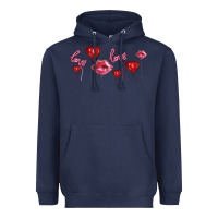 Navy love and  love balloons Heavyweight Hoodie - AdoDesignShop