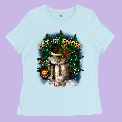 Let It Snow Ladies Tee Designed By Cowgirlartshop