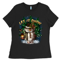 Black let it snow Ladies Tee - CowGirlArtShop