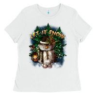 White let it snow Ladies Tee - CowGirlArtShop