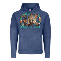 Vintage Denim with god all things are possible with horse bbs Vintage Hoodie - BundleAndBundleShop