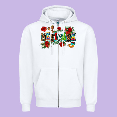 Mexicana Zipper Hoodie Designed By Adodesignshop