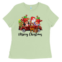 Matcha merry christmas truck gnomies Ladies Tee - CowGirlArtShop