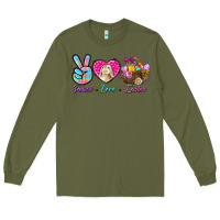 Army Green Peace Love Easter Long Sleeve Tee - BundleAndBundleShop