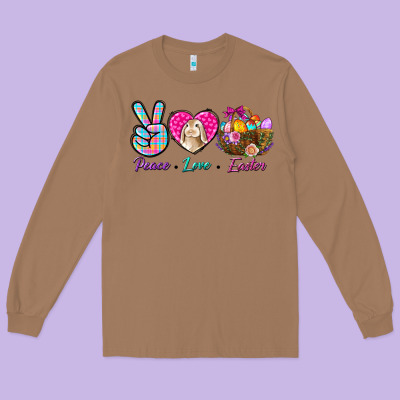 Peace Love Easter Long Sleeve Tee Designed By Bundleandbundleshop