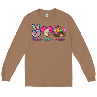 Toasted Coconut Peace Love Easter Long Sleeve Tee - BundleAndBundleShop