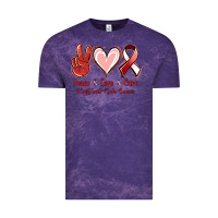 Cloud Purple Peace Love Cure Heart And Neck Cancer Vintage Tee - Jasminsmagicworld