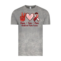 Cloud Rock Peace Love Cure Heart And Neck Cancer Vintage Tee - Jasminsmagicworld