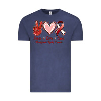 Vintage Denim Peace Love Cure Heart And Neck Cancer Vintage Tee - Jasminsmagicworld