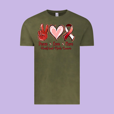 Peace Love Cure Heart And Neck Cancer Vintage Tee Designed By Jasminsmagicworld