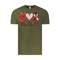 Vintage Olive Peace Love Cure Heart And Neck Cancer Vintage Tee - Jasminsmagicworld