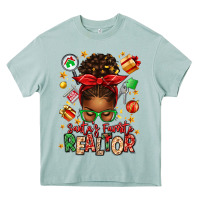 Arona santas favorite realtor messy bun Heavy Core Tee - texasbilliewilder