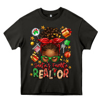 Asphalt santas favorite realtor messy bun Heavy Core Tee - texasbilliewilder