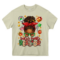 Mossy santas favorite realtor messy bun Heavy Core Tee - texasbilliewilder