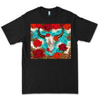 Black bull skull rose Premium Tee - TumblerDesignByShophia