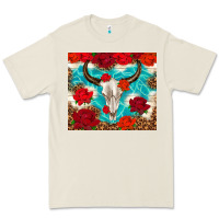 Bone bull skull rose Premium Tee - TumblerDesignByShophia
