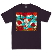 Plum bull skull rose Premium Tee - TumblerDesignByShophia