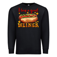 Black i love a good weiner Premium Sweatshirt - AdoDesignShop
