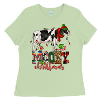 Matcha mooey christmas cow Ladies Tee - CowGirlArtShop