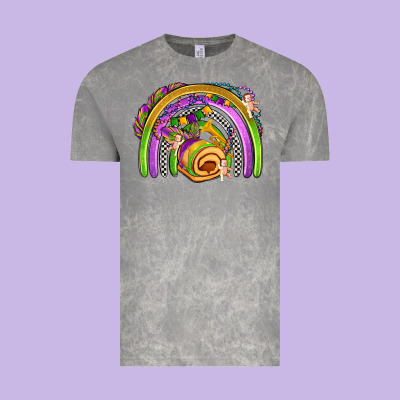 Mardi Gras Rainbow Vintage Tee Designed By Oliviacreatesart
