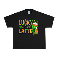 Black St. Patrick's Lucky a latte Urban Heavy Tee - OliviaCreatesArt