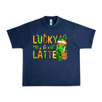 Navy St. Patrick's Lucky a latte Urban Heavy Tee - OliviaCreatesArt