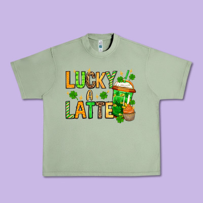 St. Patrick's Lucky A Latte Urban Heavy Tee Designed By Oliviacreatesart