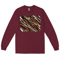 Burgundy Tiger zebra background Long Sleeve Tee - RanaPortraitStore