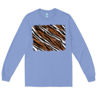 Colony Blue Tiger zebra background Long Sleeve Tee - RanaPortraitStore