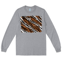 Heather Grey Tiger zebra background Long Sleeve Tee - RanaPortraitStore