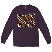 Plum Tiger zebra background Long Sleeve Tee - RanaPortraitStore