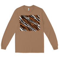 Toasted Coconut Tiger zebra background Long Sleeve Tee - RanaPortraitStore