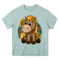 Arona cute baby horse amd sunflowers Heavy Core Tee - texasbilliewilder